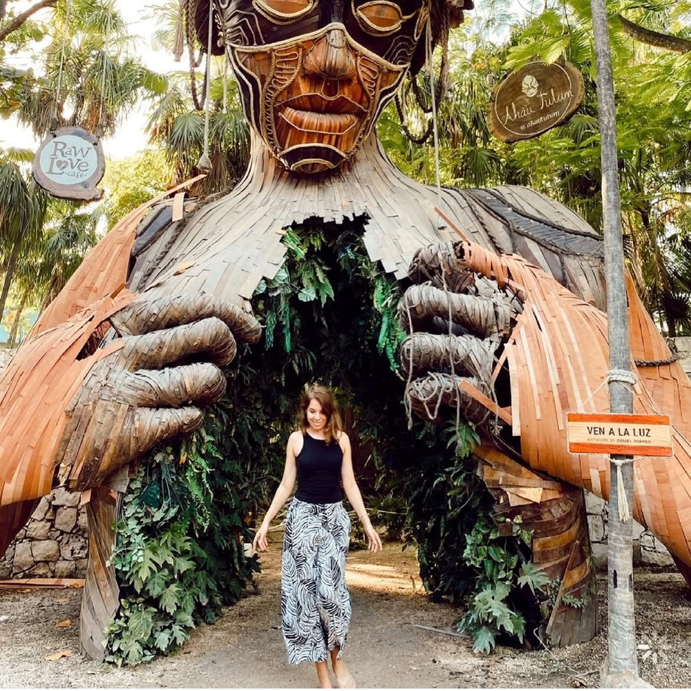 Black and white cotton tropical leaf wide pants